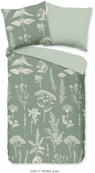 good morning Wendebettwäsche »Herbs«, Biber, 155x220, Warm, Weich, Wendeopt günstig online kaufen