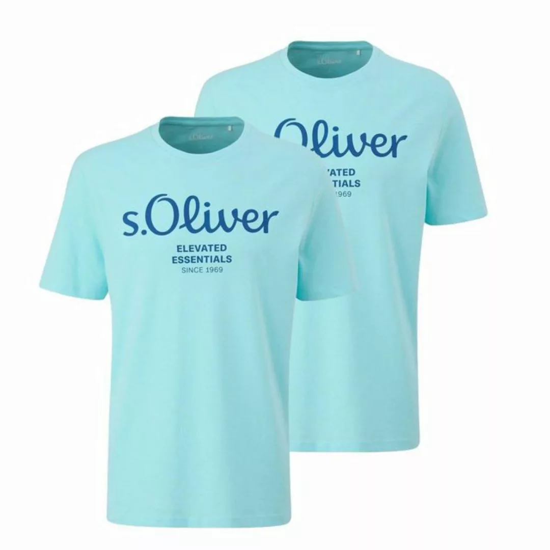 s.Oliver T-Shirt mit Metallic-Logo-Aufdruck im 2er Pack günstig online kaufen