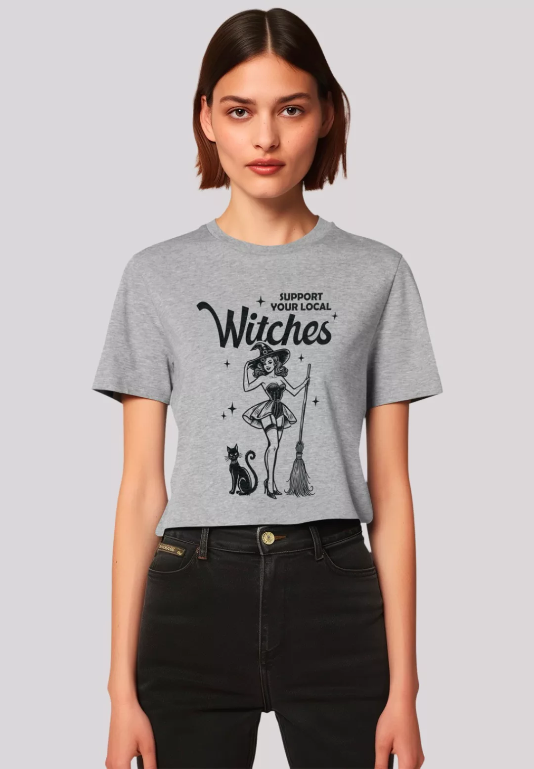 F4NT4STIC T-Shirt "Halloween Witch support your local witches", Premium Qua günstig online kaufen