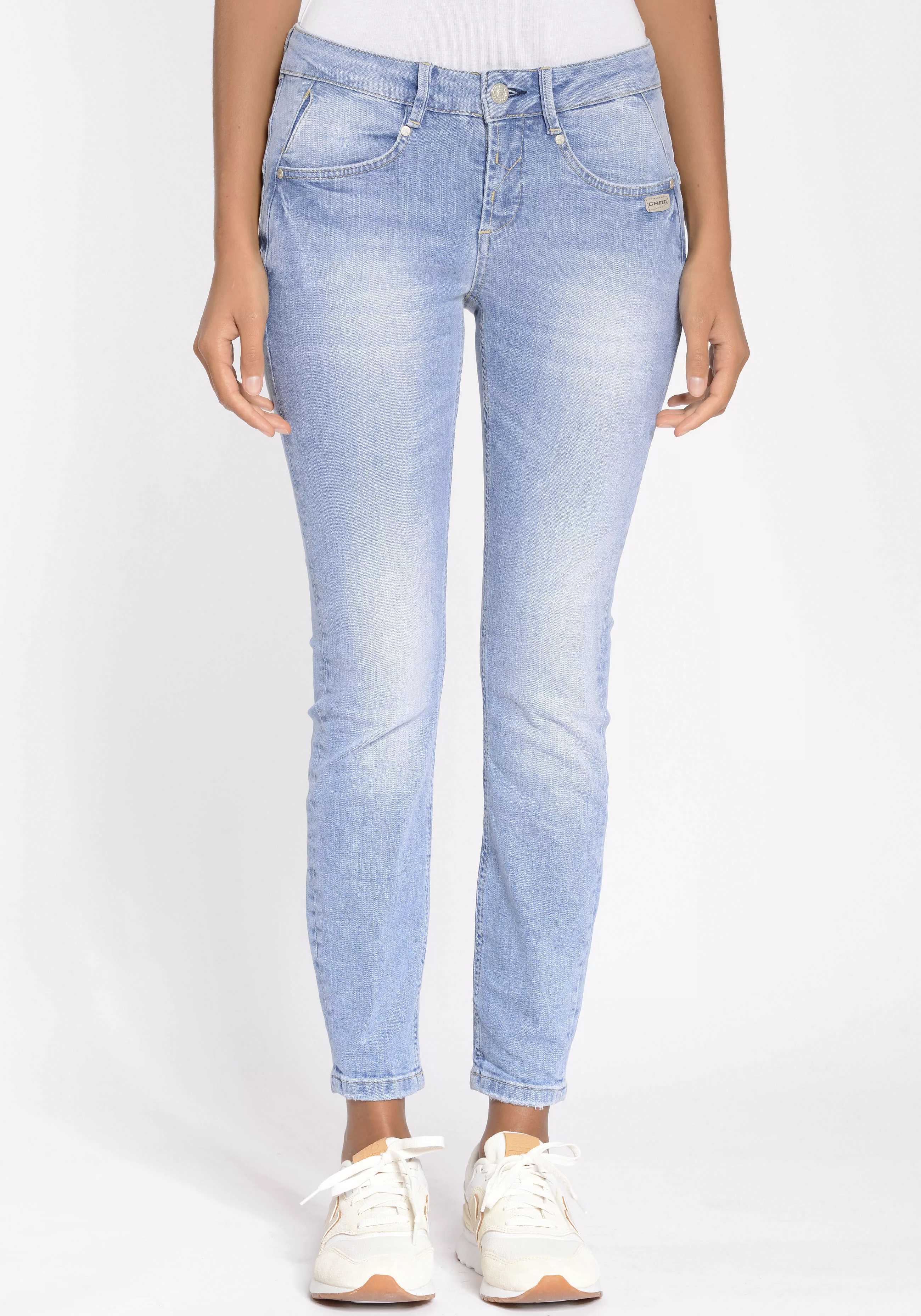 GANG Skinny-fit-Jeans 94NELE X-CROPPED mit seitlichen Dreieckseinsätzen für günstig online kaufen