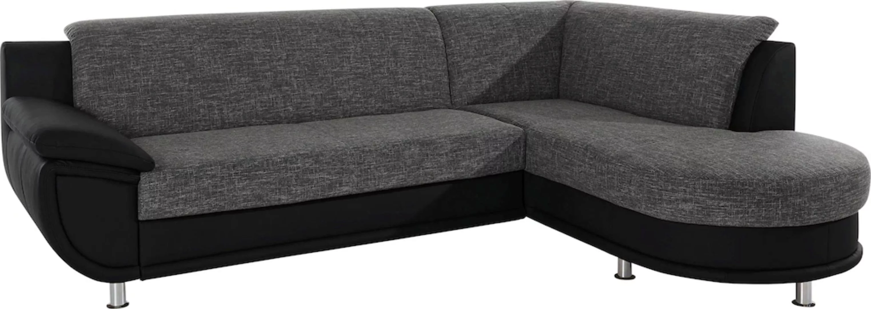 TRENDMANUFAKTUR Ecksofa »Rondo 3, zeitlos und bequem, Materialmix, breite A günstig online kaufen