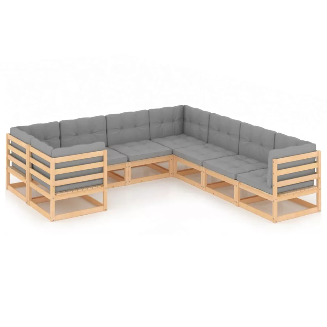 8-tlg. Garten-lounge-set Mit Kissen Kiefer Massivholz günstig online kaufen