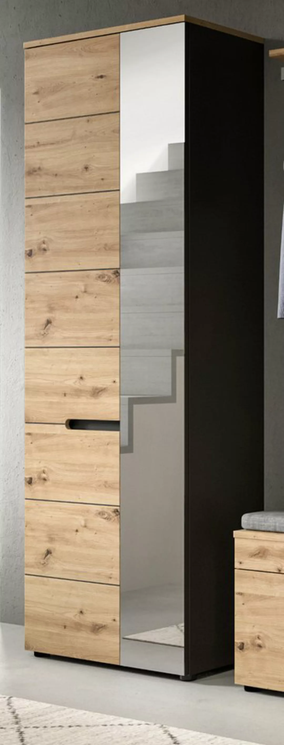 Inn.Furn Garderobenschrank Cooper (in Artisan Eiche und grau, 65 x 190 cm) günstig online kaufen