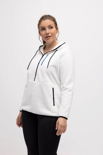 Ulla Popken Sweatjacke Fleece-Hoodie Koordinaten-Druck Zipptaschen günstig online kaufen