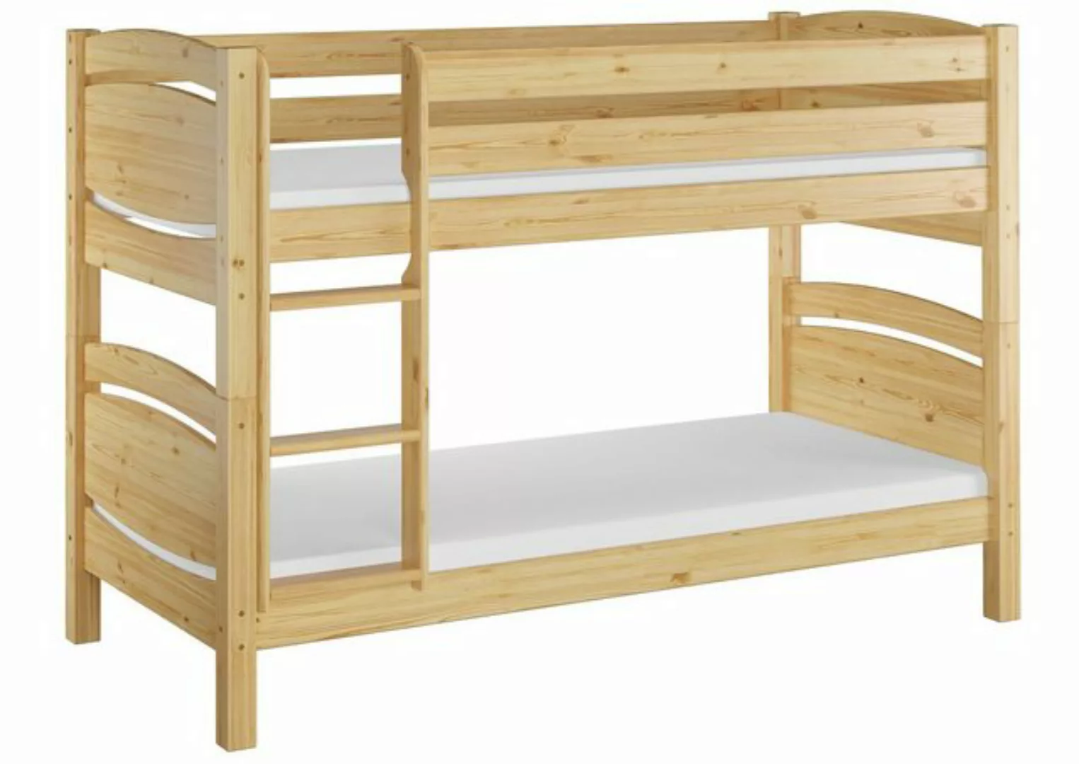 ERST-HOLZ Etagenbett Stockbett 90x200 Kiefer massiv mit Rollrost und Matrat günstig online kaufen