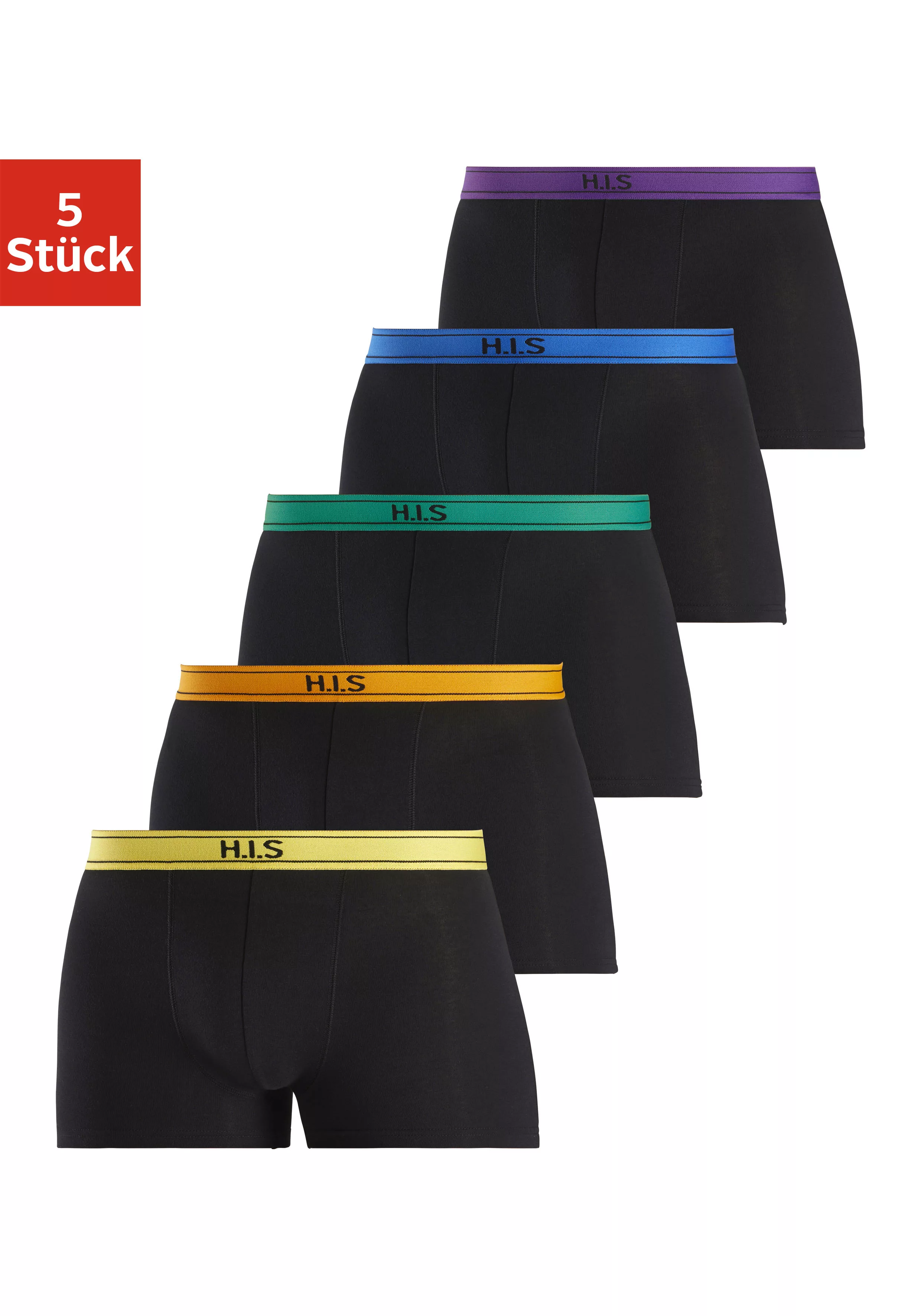 H.I.S Boxer "Boxershorts für Herren", (Packung, 5 St.), mit Steifen und Log günstig online kaufen