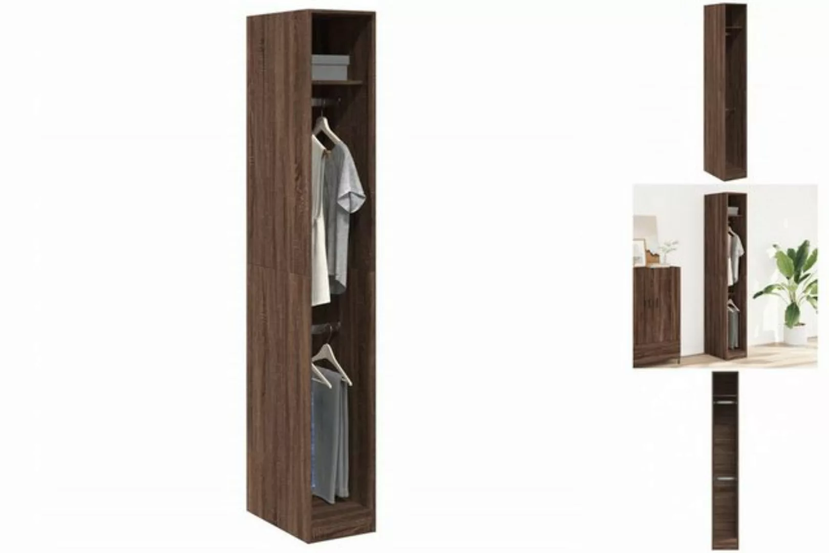 vidaXL Kleiderschrank Kleiderschrank Braun Eichen-Optik 30x50x200 cm Holzwe günstig online kaufen