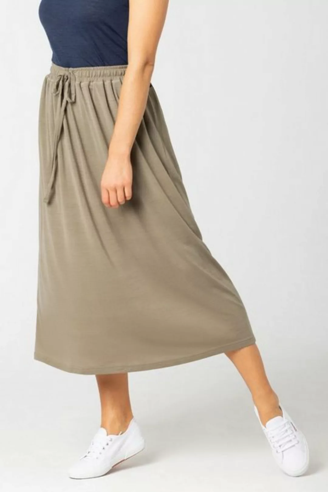 SUPER.NATURAL Maxirock Merino Rock W LONG SKIRT bequemer Merino-Materialmix günstig online kaufen