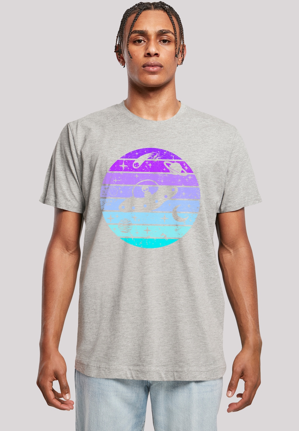 F4NT4STIC T-Shirt "Retro Alien Weltraum Sonnenuntergang", Premium Qualität günstig online kaufen