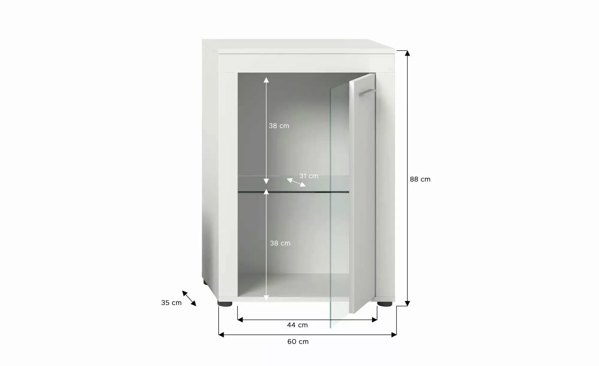 Hängevitrine  Bardenas ¦ weiß ¦ Maße (cm): B: 86 H: 60 Schränke > Vitrinen günstig online kaufen