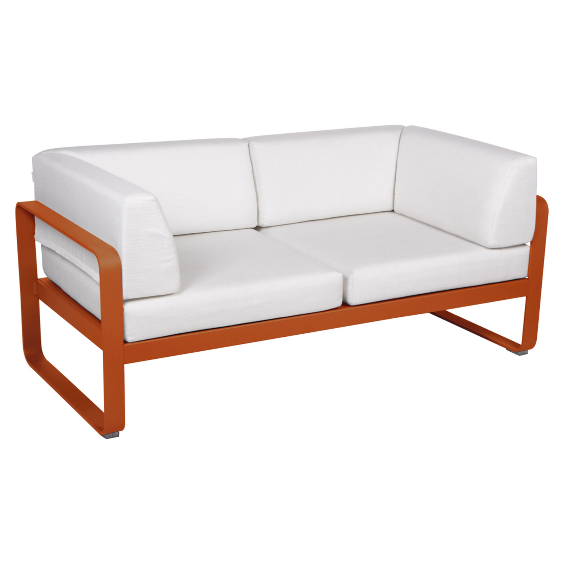 Bellevie 2-Sitzer Club Sofa E2 Kandierte Orange 81 Grauweiß günstig online kaufen