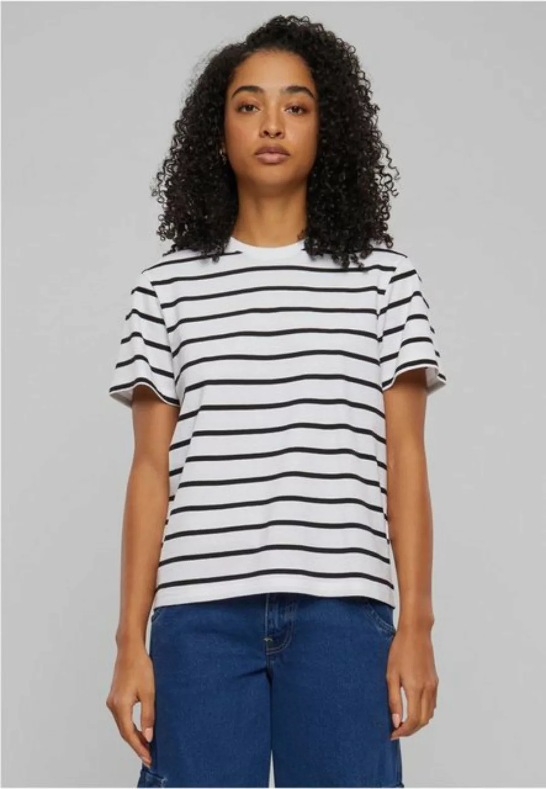 URBAN CLASSICS T-Shirt Ladies Striped Boxy Tee günstig online kaufen