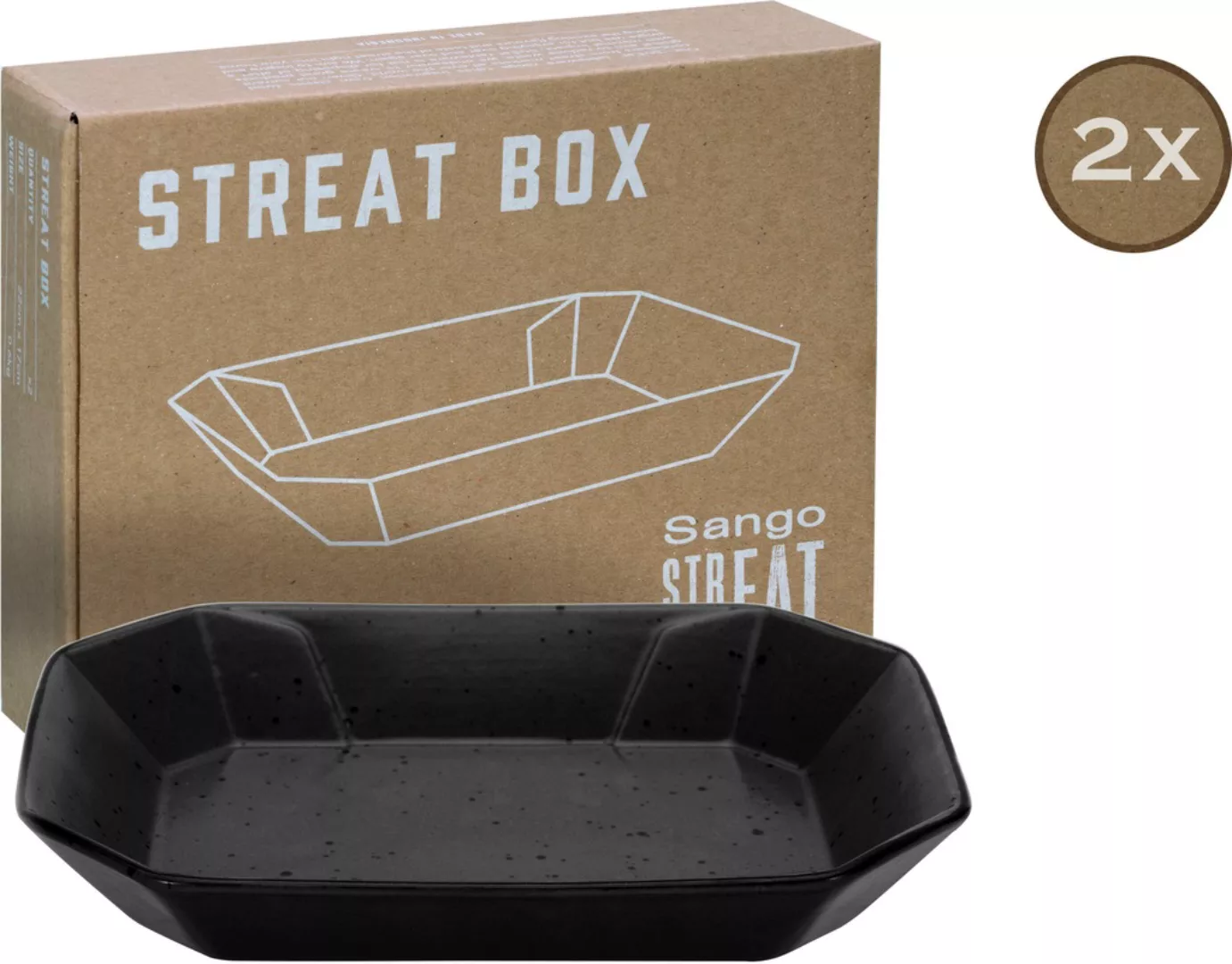 CreaTable Servierset Streat Box schwarz Steinzeug B/T: ca. 17x22 cm günstig online kaufen