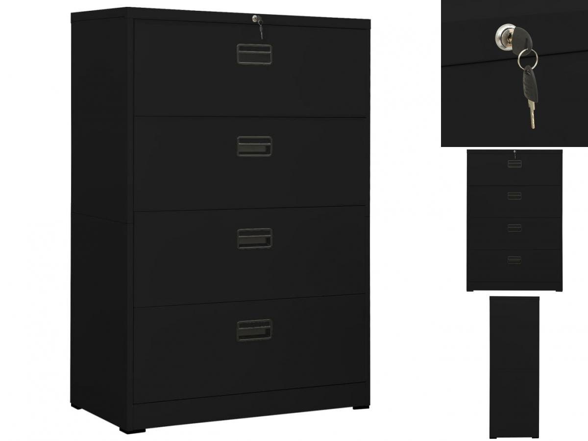 vidaXL Aktenschrank Aktenschrank Schwarz 90x46x134 cm Stahl günstig online kaufen