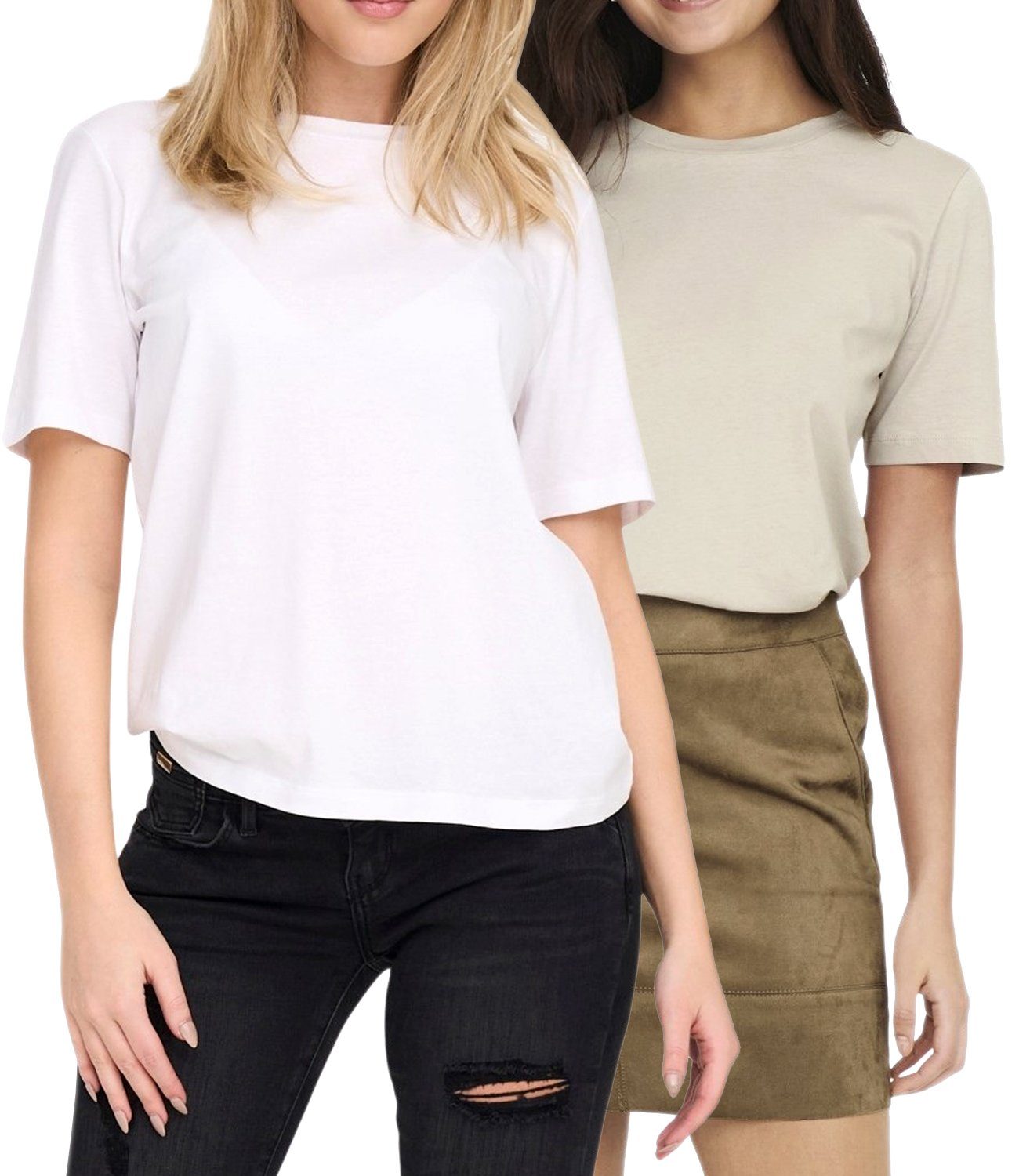 ONLY T-Shirt (2er-Pack) Basic Shirt im günstig online kaufen