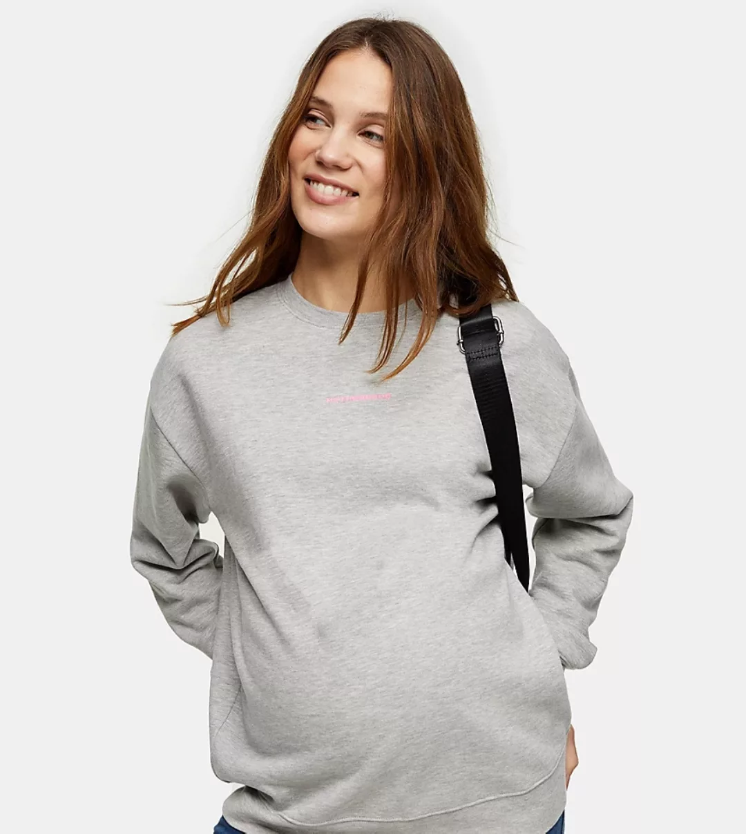 Topshop Maternity – Sweatshirt mit „Motherhood“-Print in Grau günstig online kaufen