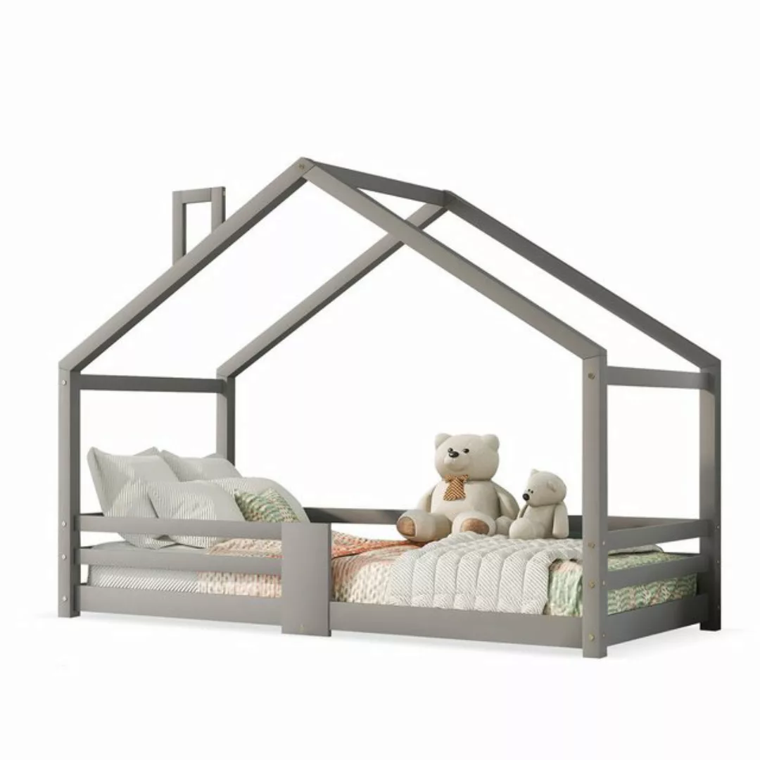 Yorbay Kinderbett Jugendbett Hausbett 90x200 cm (mit Schornstein-Design), K günstig online kaufen