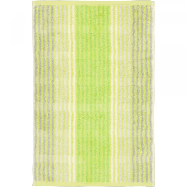 Cawö - Noblesse Cashmere Streifen 1056 - Farbe: kiwi - 45 - Gästetuch 30x50 günstig online kaufen