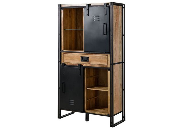 Massivmoebel24 Dreh-/Schwebetürenschrank (Mango 105x45x195 natur lackiert / günstig online kaufen