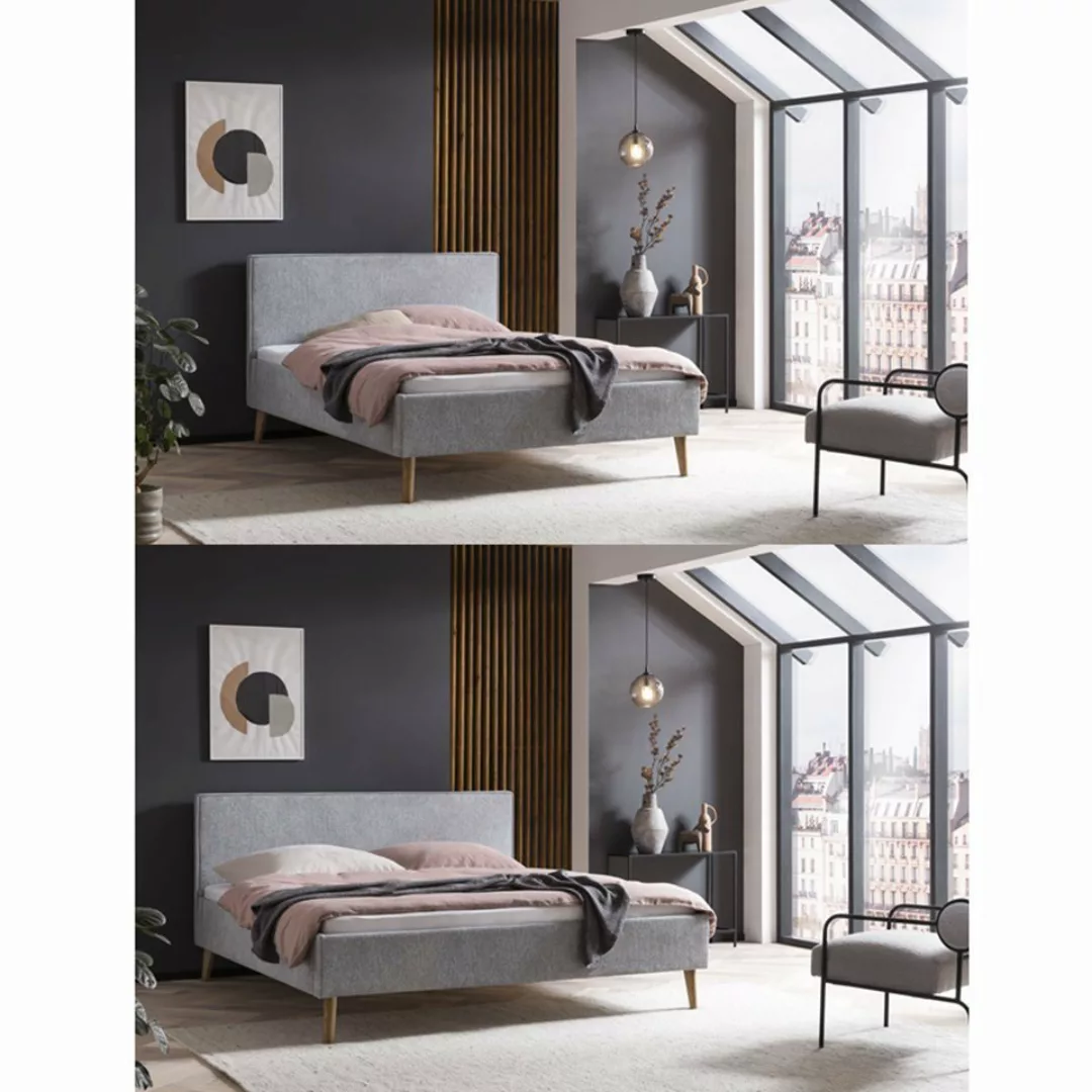 Faizee Möbel Bett Twister 140x200/180x200 Polsterschlafzimmerbett Eichenhol günstig online kaufen