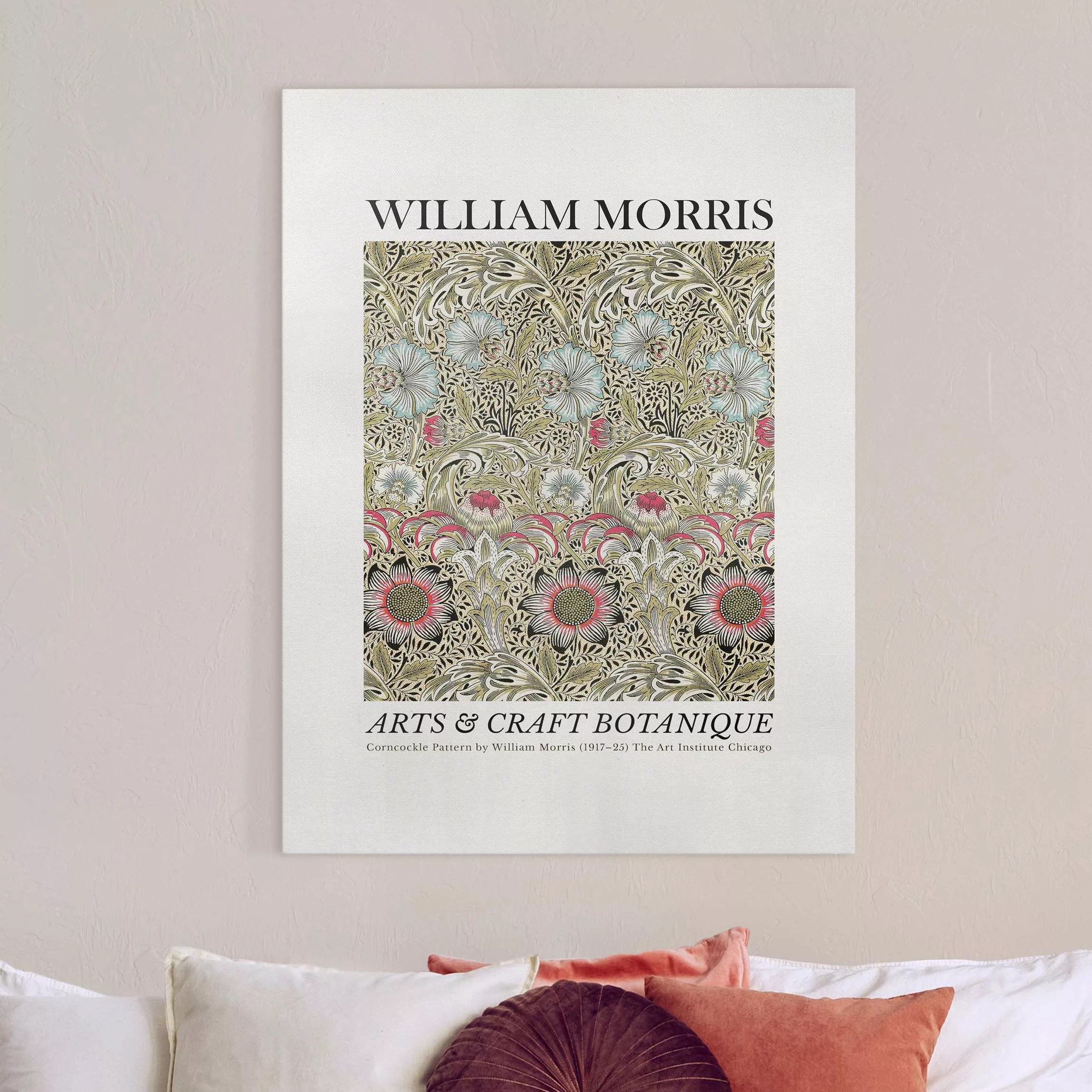 Leinwandbild William Morris - Corncockle Pattern günstig online kaufen