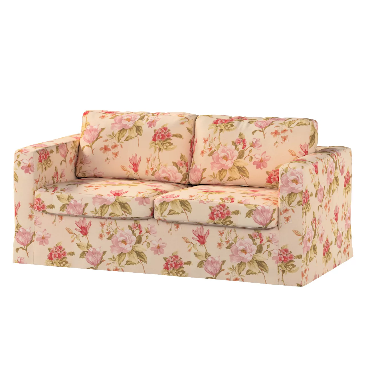 Bezug für Karlstad 2-Sitzer Sofa nicht ausklappbar, lang, creme-rosa, Sofah günstig online kaufen