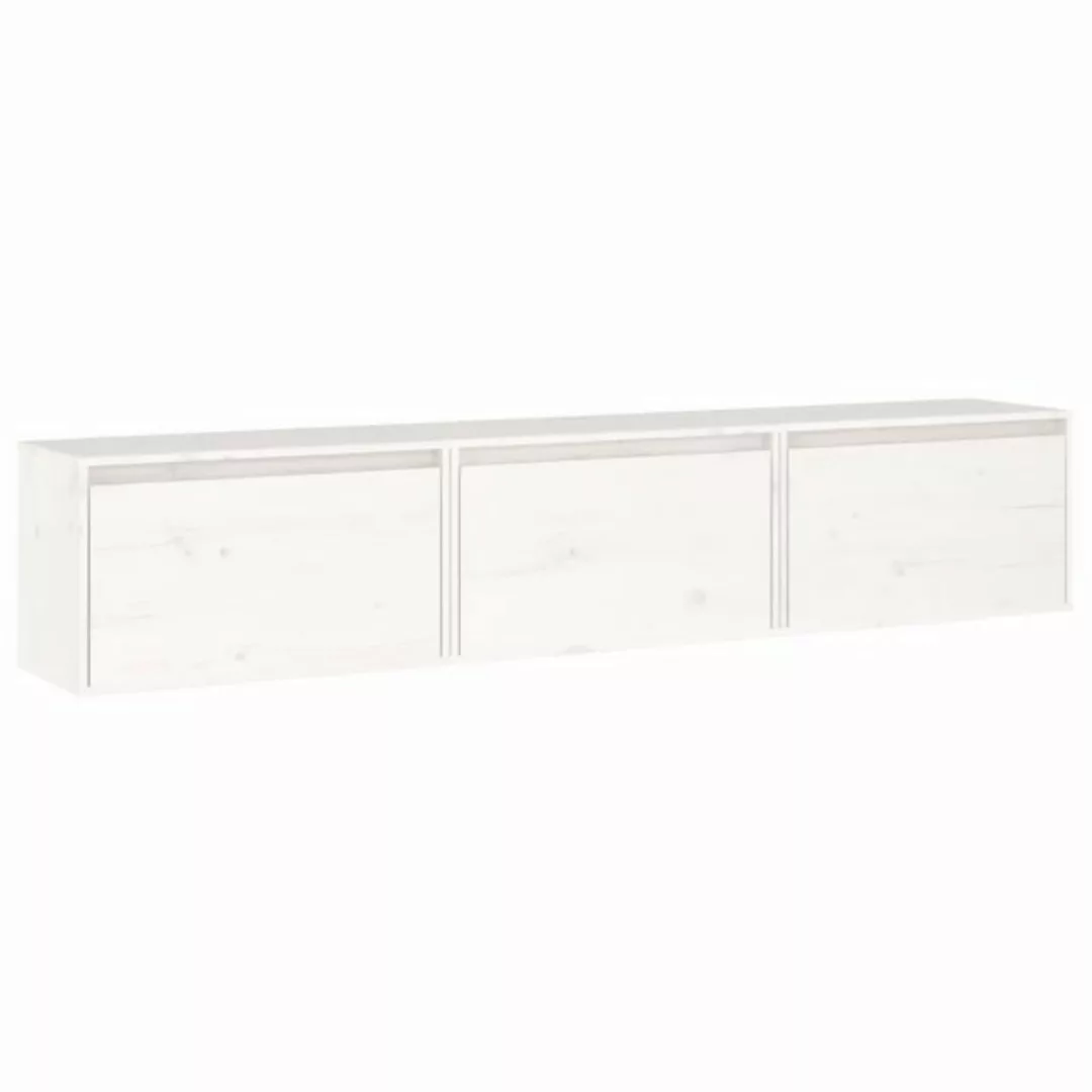 vidaXL TV-Schrank TV-Schränke 3 Stk Weiß Massivholz Kiefer Lowboard Lowboar günstig online kaufen