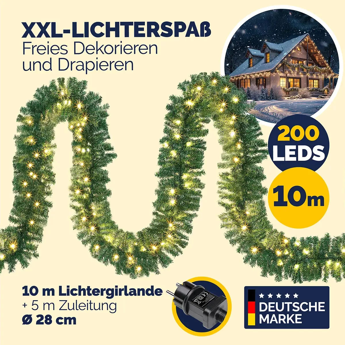 Weihnachtsgirlande 10m In-/Outdoor günstig online kaufen