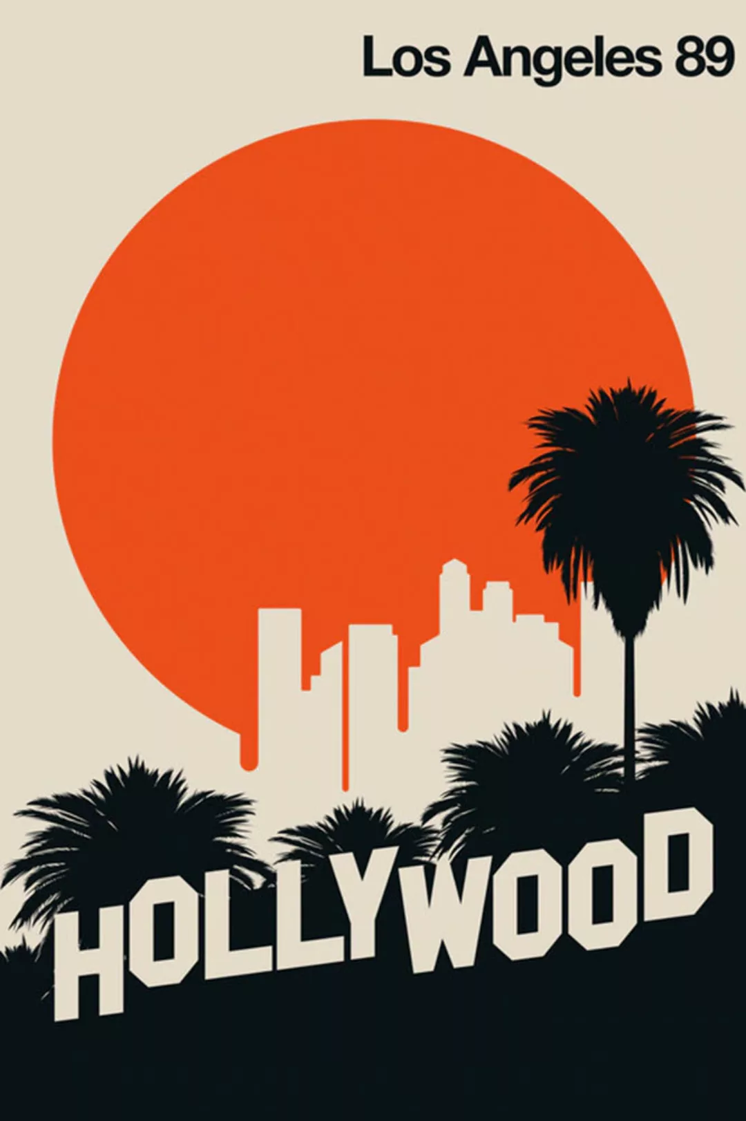 A.S. Création Leinwandbild "LosAngeles89 - Wandbild Creme Schwarz Keilrahme günstig online kaufen