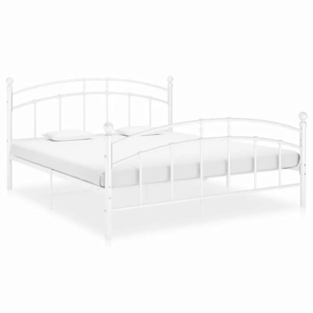 furnicato Bett Bettgestell Weiß Metall 180x200 cm günstig online kaufen