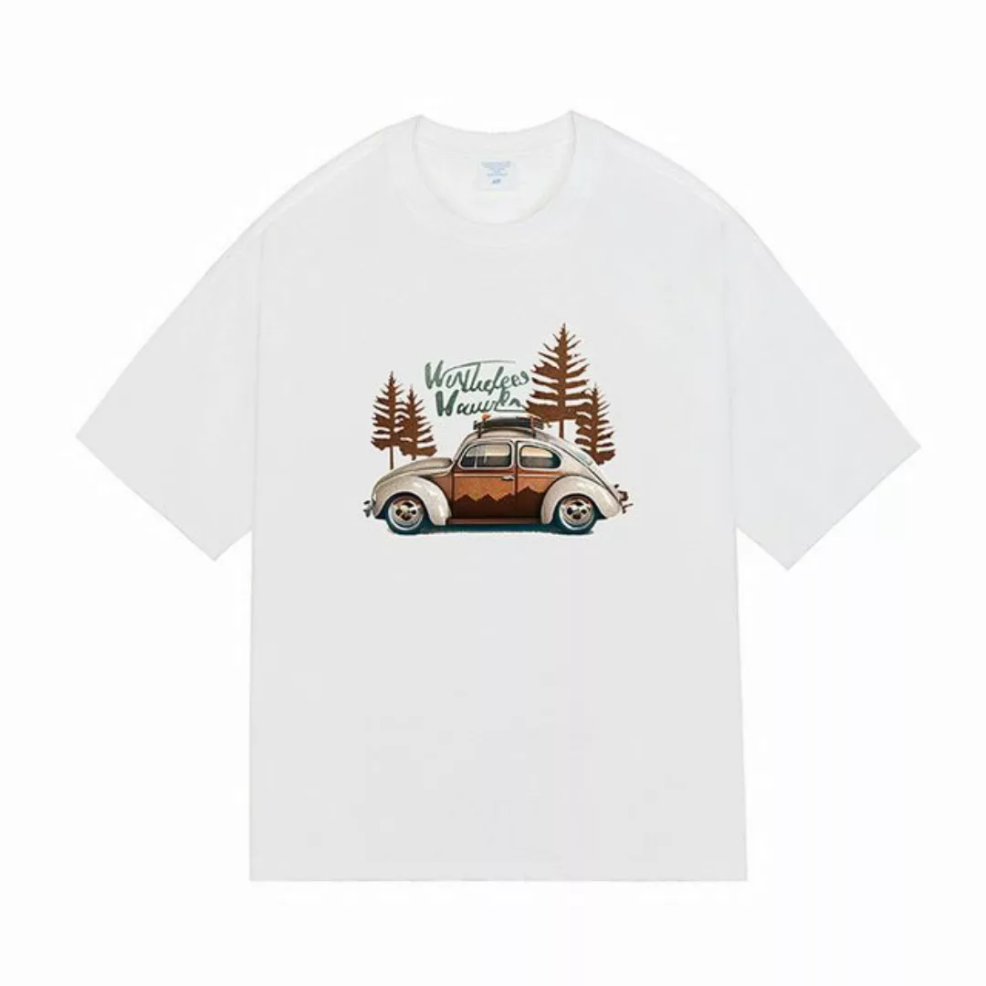 YRIIOMO T-Shirt Herren Kurzarmshirt im Retro-Stil mit Print, lässig und loc günstig online kaufen