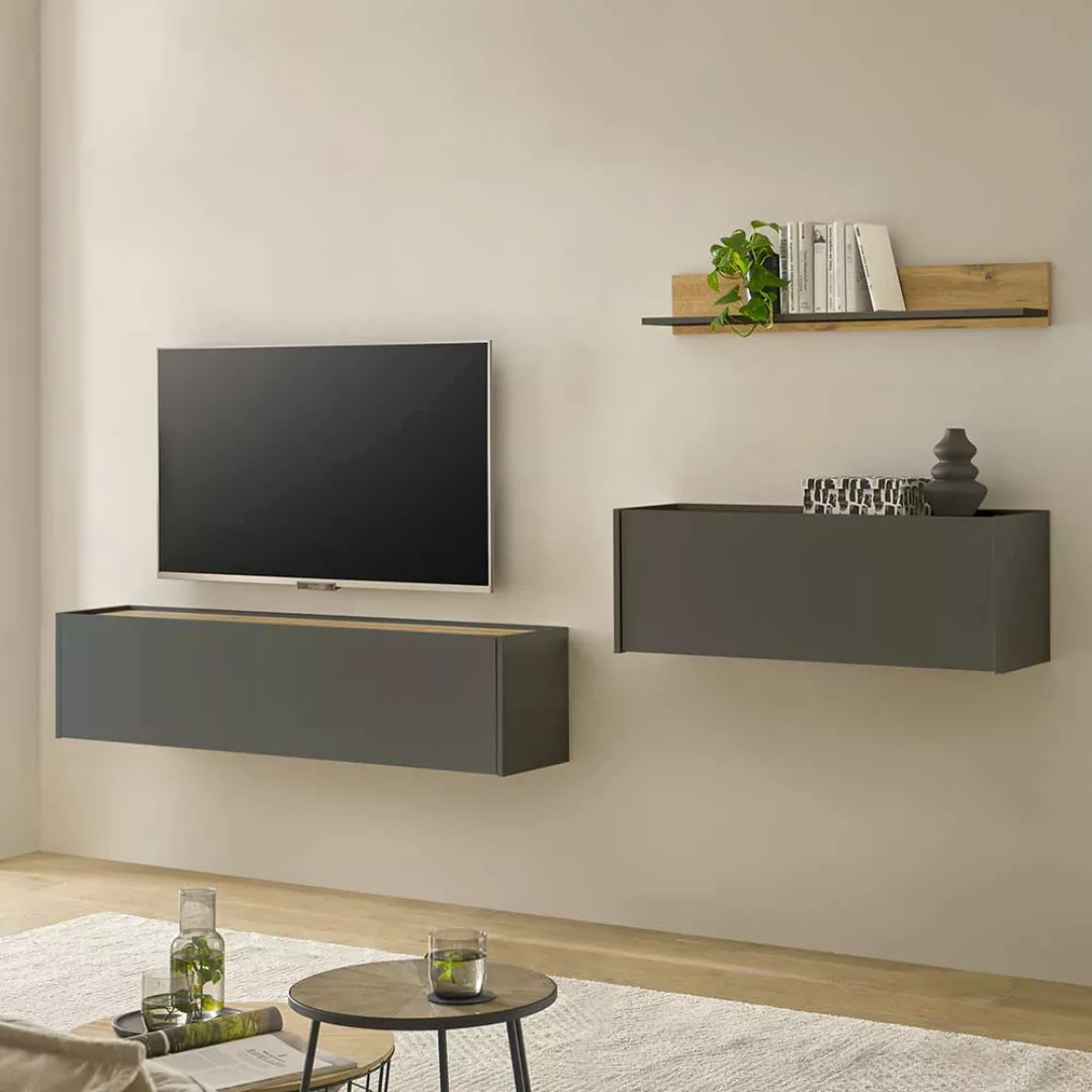 Schrankwand mit Schreibtisch in modernem Design die Wandmontage (dreiteilig günstig online kaufen