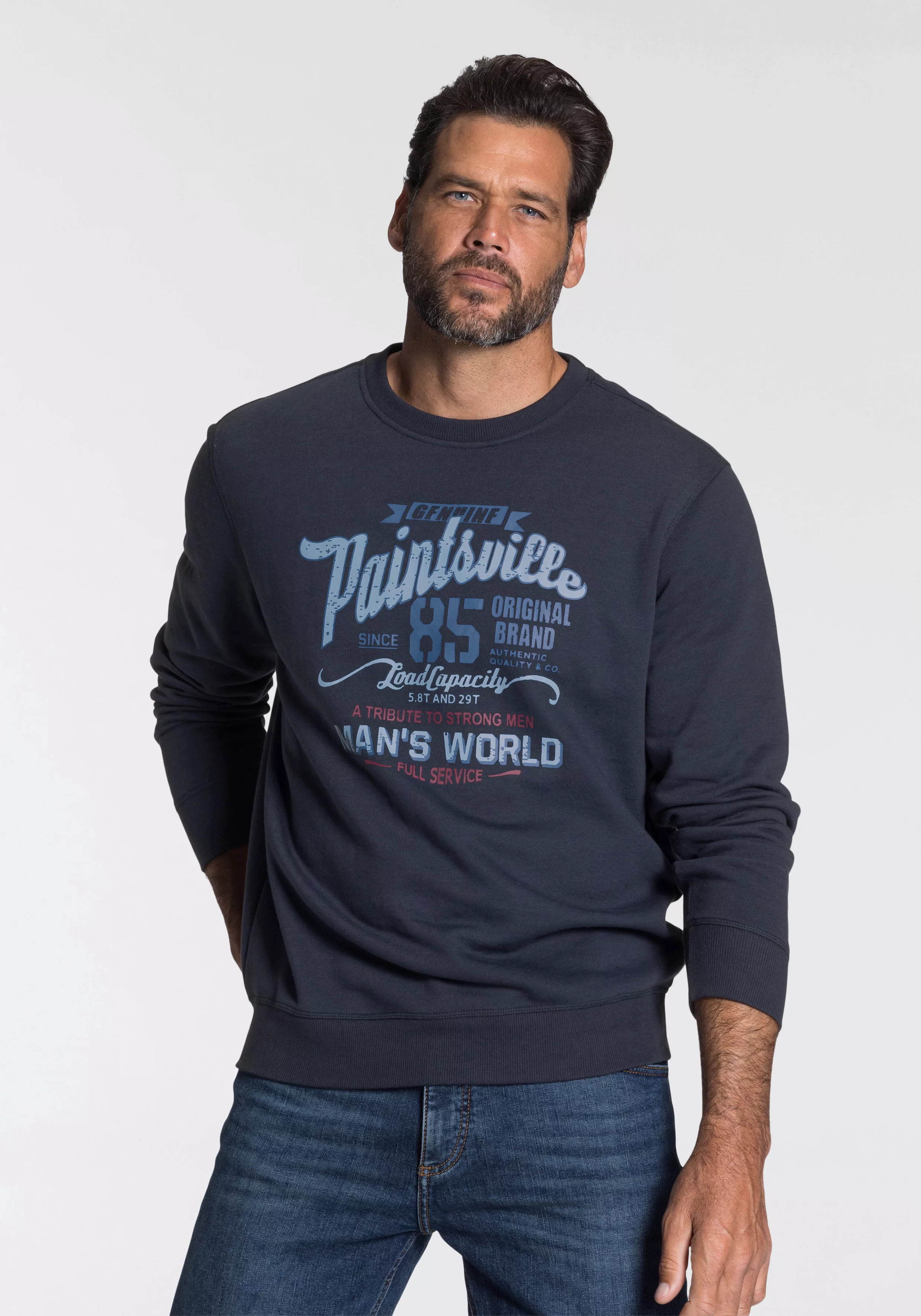 Man's World Sweatshirt mit Brustprint günstig online kaufen