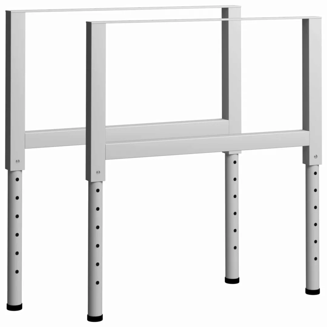 Werkbankgestell Verstellbar 2 Stk. Metall 85x(69-95,5) Cm Grau günstig online kaufen