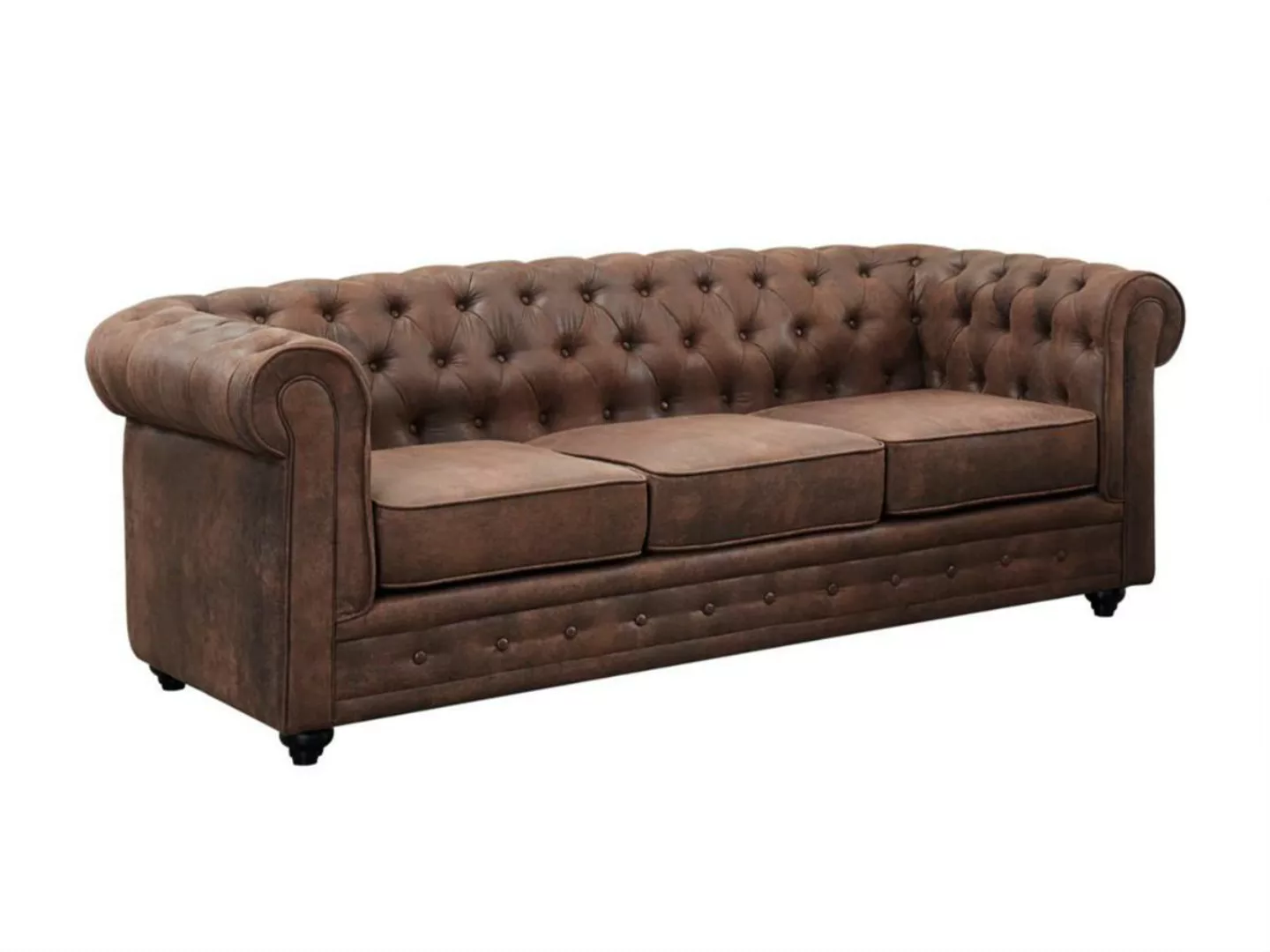 Sofa 3-Sitzer - Microfaser - Vintage-Look - CHESTERFIELD günstig online kaufen