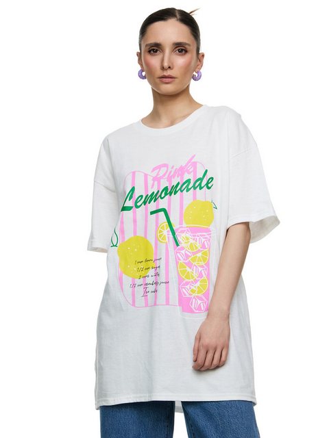 Worldclassca T-Shirt Worldclassca Oversized Print PINK LEMONADE T-Shirt Som günstig online kaufen