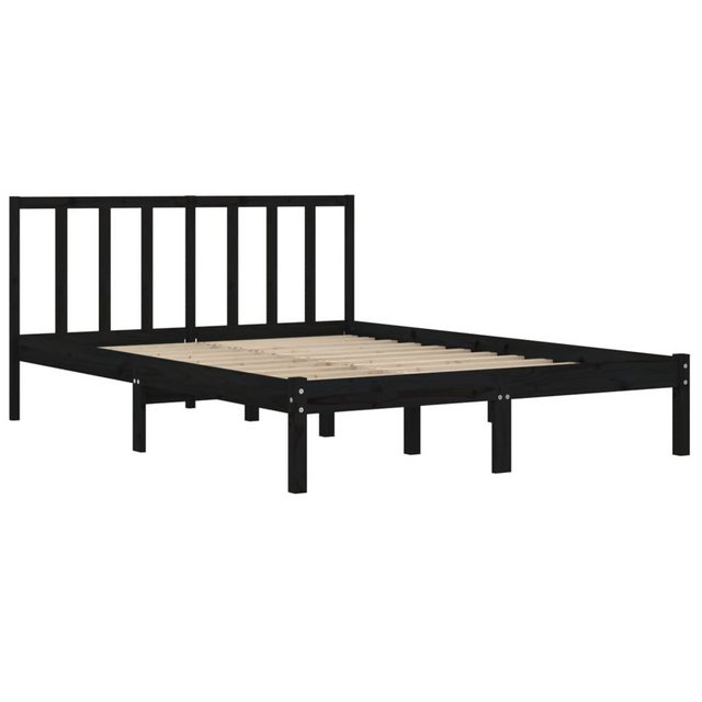 vidaXL Bettgestell Massivholzbett Schwarz Kiefer 150x200 cm 5FT King Size B günstig online kaufen