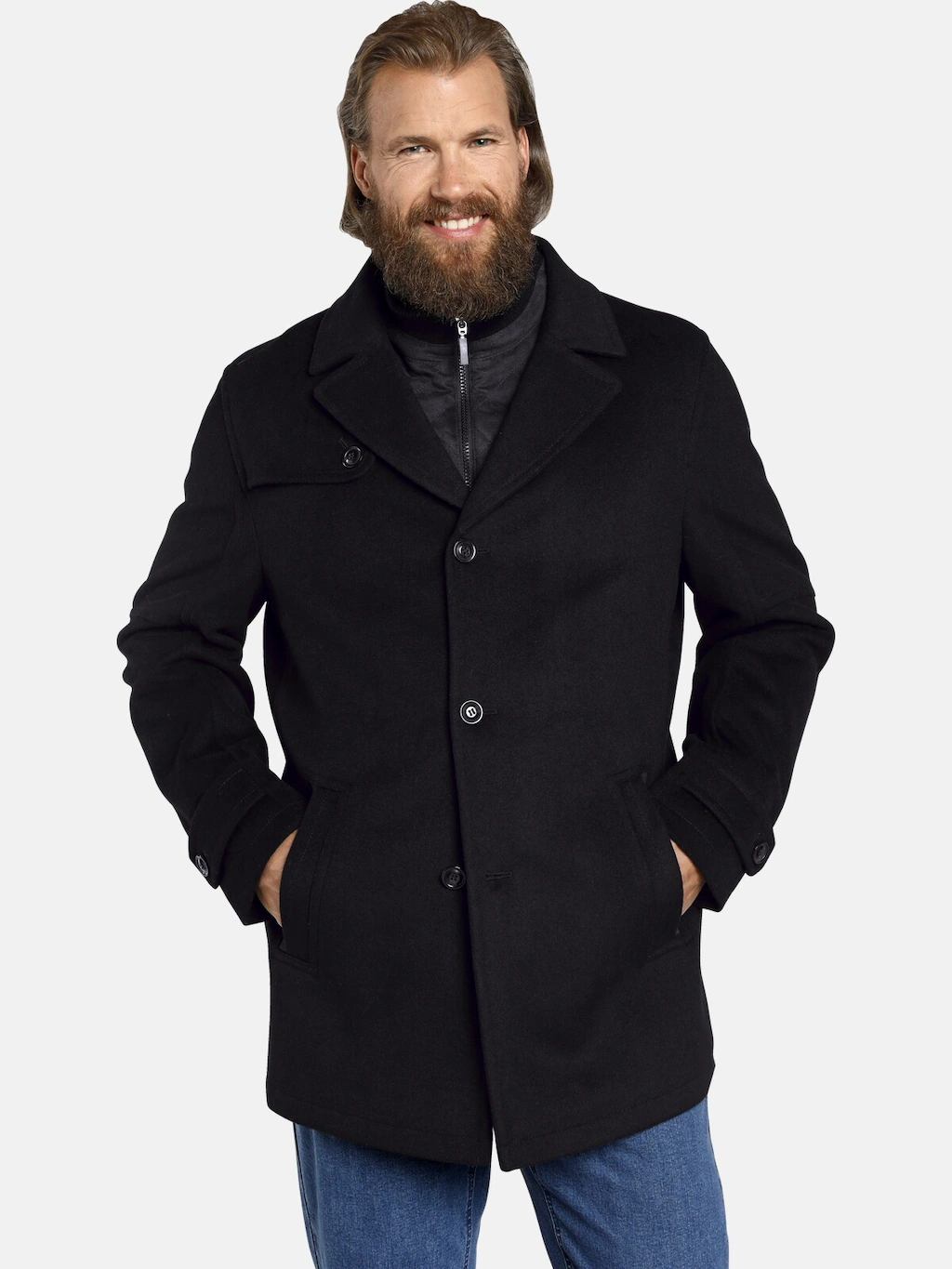 Jan Vanderstorm Langjacke "Jacke TJORVE", (1 St.), elegante Wolljacke günstig online kaufen