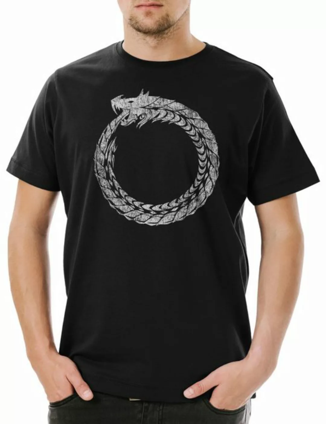 Urban Backwoods Print-Shirt Ouroboros Herren T-Shirt Uroboros Schlange Anci günstig online kaufen