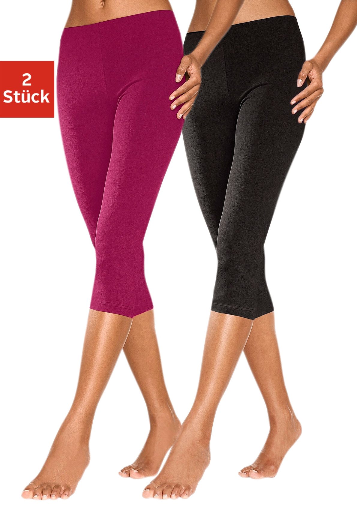 vivance active Caprileggings (2er-Pack) mit Gummibund, Loungewear günstig online kaufen