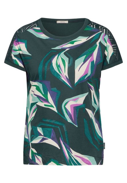 Cecil Kurzarmshirt - kurzarm Shirt mit Floral Print - T-Shirt All-Over-Prin günstig online kaufen
