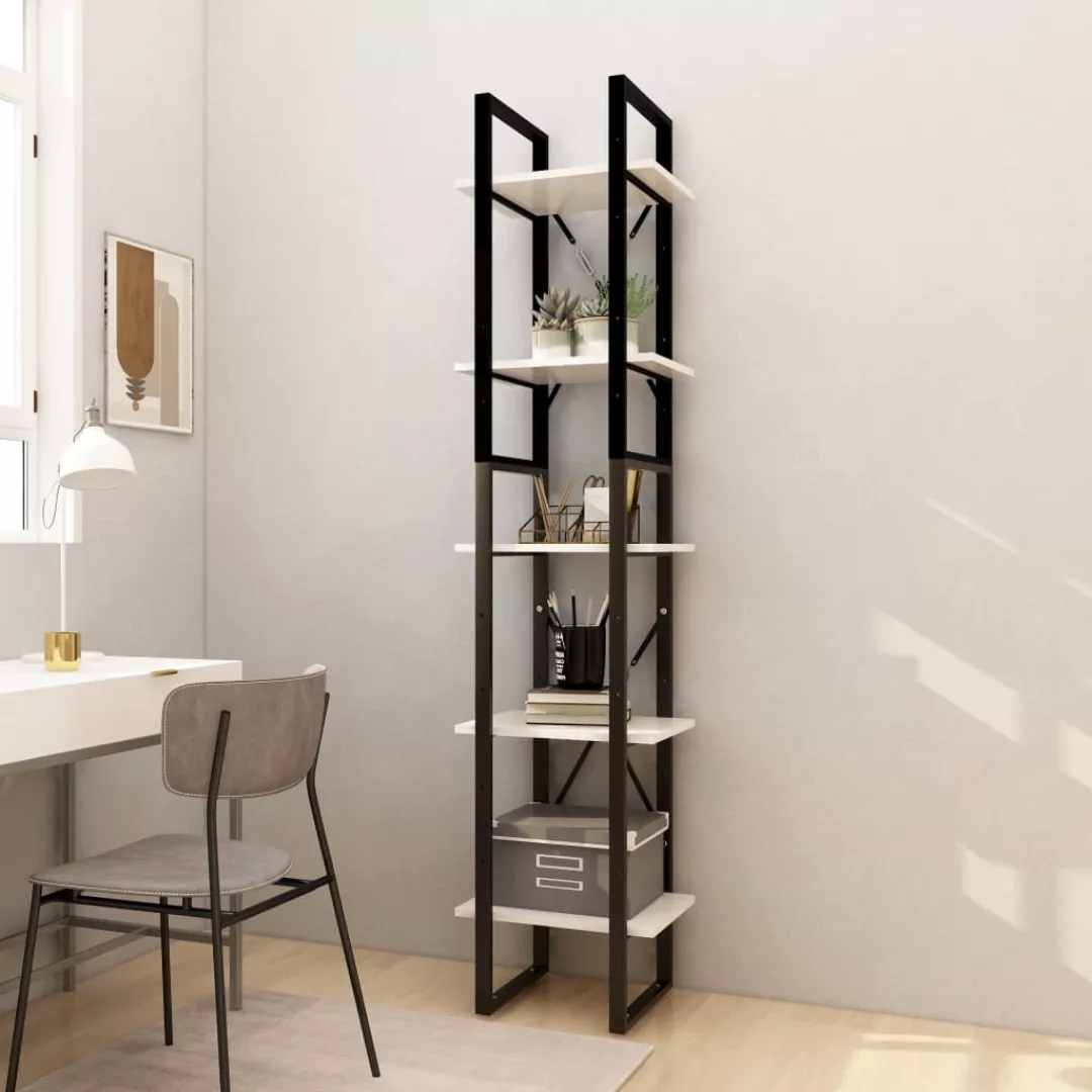 Bücherregal 5 Fecher Weiß 40x30x175 Cm Massivholz Kiefer günstig online kaufen