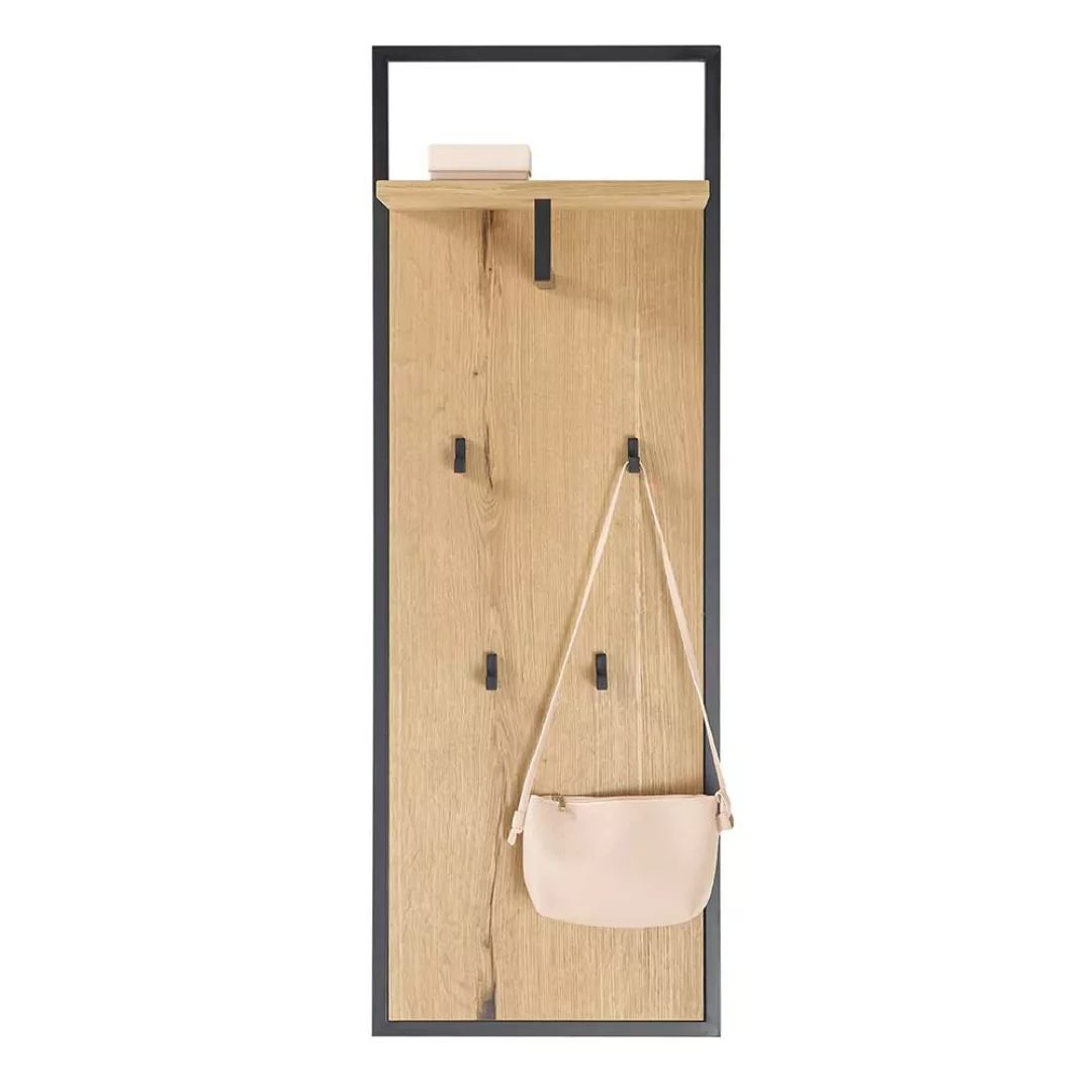 Wandgarderobe in modernem Design 4 Kleiderhaken 1 Hutablage günstig online kaufen