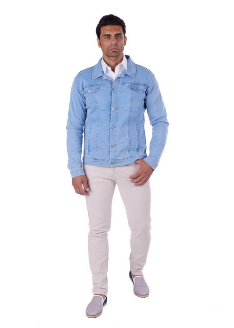 Denim Distriqt Jeansjacke Lässige Jeansjacke mit Backprint in SLIM FIT Hell günstig online kaufen