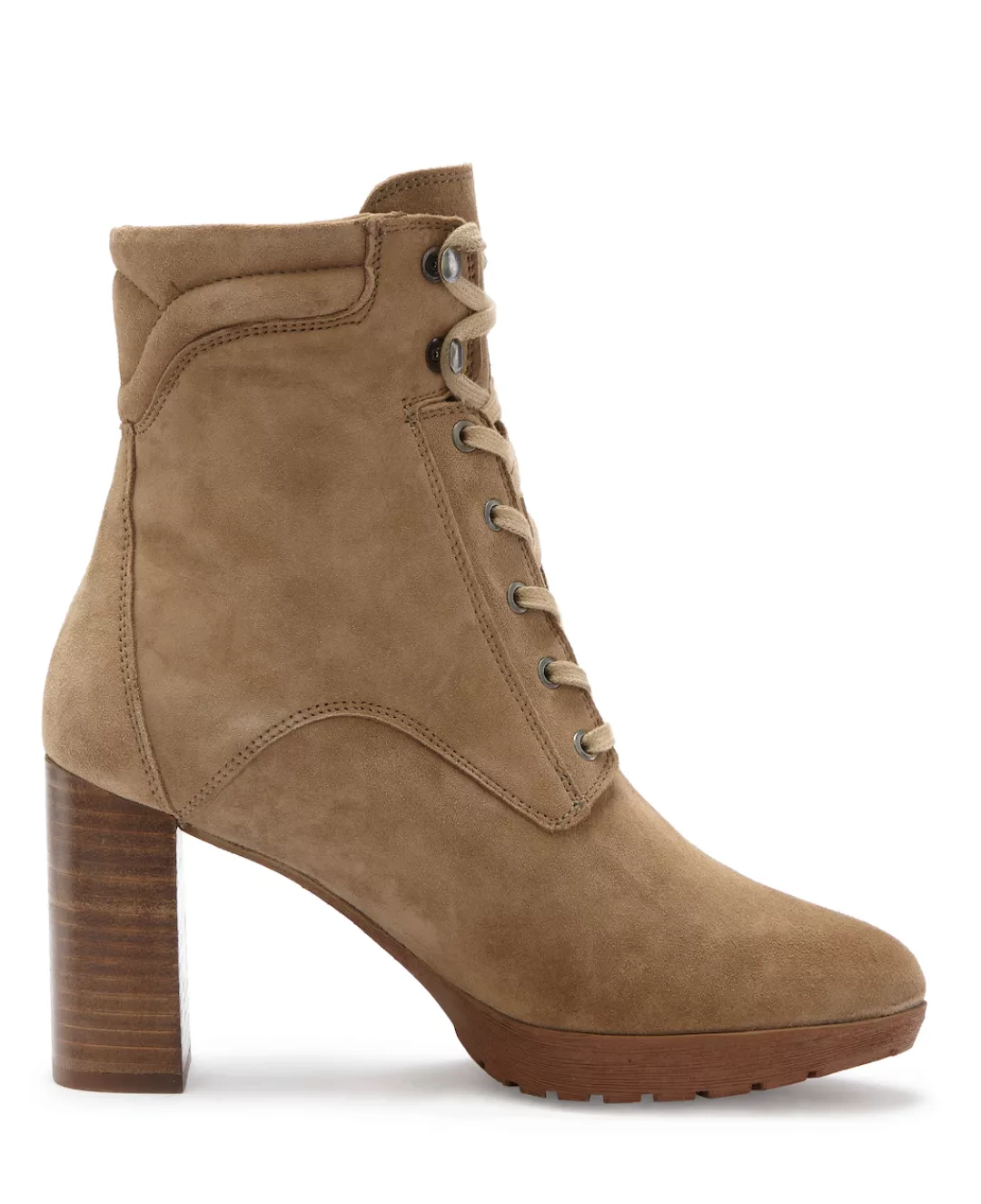 LASCANA High-Heel-Stiefelette "Schnürboots", aus Leder, Blockabsatz, Platea günstig online kaufen