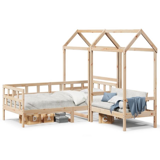 vidaXL Bett Tagesbett Set mit Dach 90x200 cm Massivholz Kiefer günstig online kaufen