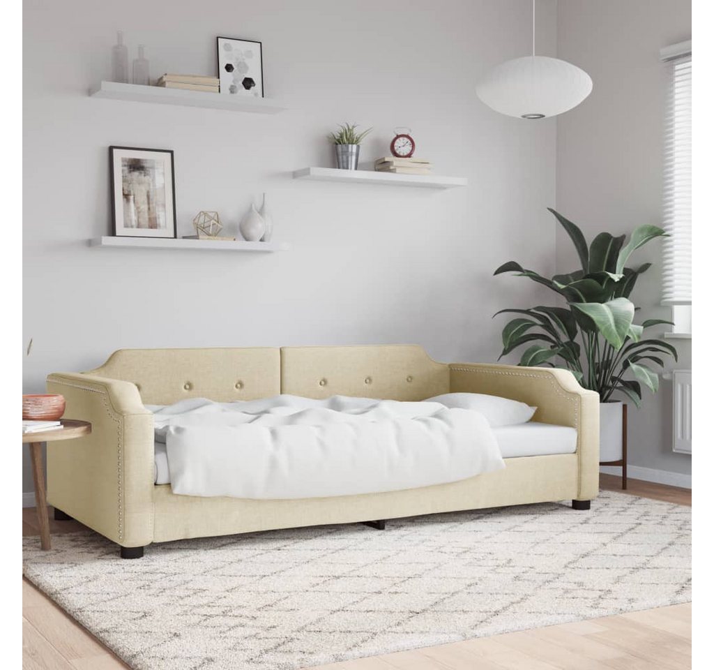 vidaXL Gästebett Tagesbett Creme 90x200 cm Stoff Gästebett Gästecouch Gäste günstig online kaufen