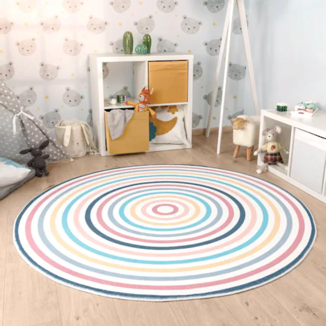 Paco Home Kinderteppich »Niloya 365«, rund, Spielteppich, Kurzflor, bedruck günstig online kaufen