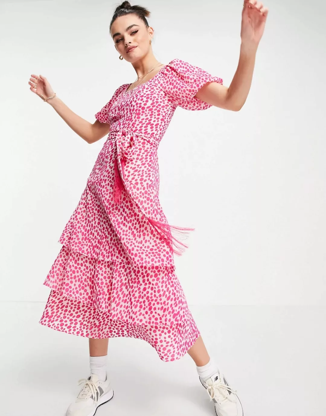 Whistles – Viola – Kleid mit Muster in Rosa günstig online kaufen