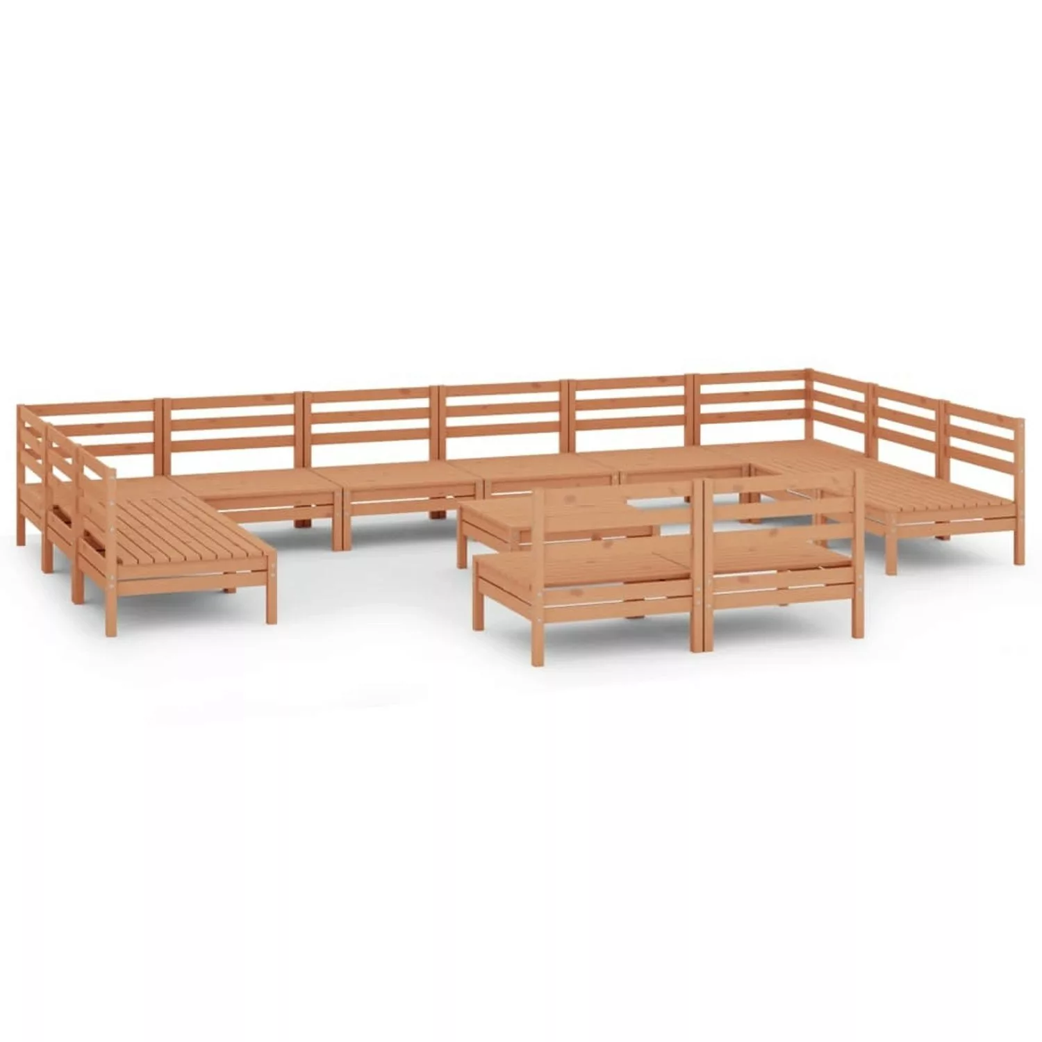 13-tlg. Garten-lounge-set Honigbraun Massivholz Kiefer günstig online kaufen